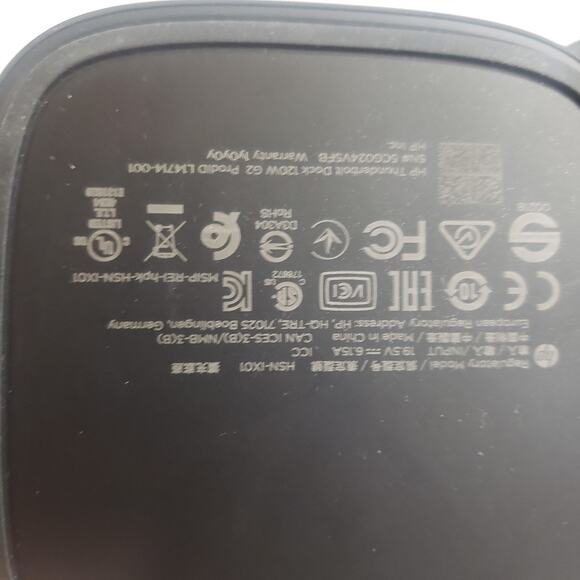 HP Thunderbolt 120W G2 Docking Station HSN-iX01 with 120w AC Adapter Tested - Picture 5 of 9